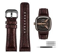 JDIME Para Seven Friday Q2/03/M2/M021/T2 correa de reloj de cuero genuino Estilo Vintage reloj diésel correa de cuero de vaca 28m accesorios de pulsera(Color 3 black)