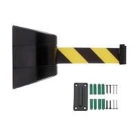JDKMNE Barrera de Seguridad Retráctil con Cinturón de Seguridad para Montaje en Pared 2/3/5/10 m, Barrera de Seguridad para Control Multitudes, Barrera de Seguridad Retráctil (3m/9.8ft)