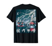 JDM Drift Racing Cars Tokio Lightning Night Scene (en la Parte Trasera) Camiseta