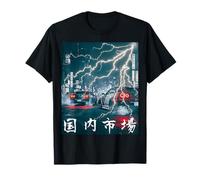JDM Drift Racing Coche Relámpago Noche Escena En Una Calle De Tokio Camiseta