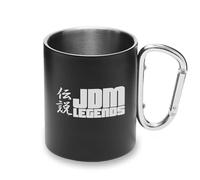 JDM Legends Car Auto - Taza de metal con asa de mosquetón japonés Kanji Rising Sun