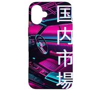 JDM Race Car 80s y 90s Synthwave Estética Interior Regalo Carcasa para iPhone 16 Plus