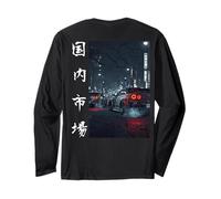 JDM Sport Drift Racing Cars Tokyo Street por la Noche (en la Parte Trasera) Manga Larga