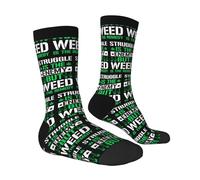 JDNFDR Calcetines para correr Struggle Is The Enemy But Weed Is The Remedy, transpirables, informales, resistentes a las manchas, para hombre, golf, baloncesto