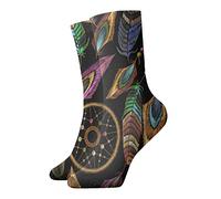 JDNFDR Doodle Rock Music - Calcetines de compresión de moda, calcetines de compresión acolchados de poliéster de alto rendimiento, para correr, atletismo, Atrapasueños Boho, Altoa única