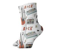 JDNFDR Doodle Rock Music - Calcetines de compresión de moda, calcetines de compresión acolchados de poliéster de alto rendimiento, para correr, atletismo, Doodle Rock Music Instruments, Altoa única