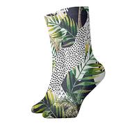 JDNFDR Doodle Rock Music - Calcetines de compresión de moda, calcetines de compresión acolchados de poliéster de alto rendimiento, para correr, atletismo, Palmeras y hojas de acuarela, Altoa única