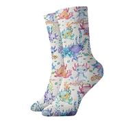 JDNFDR Doodle Rock Music - Calcetines de compresión de moda, calcetines de compresión acolchados de poliéster de alto rendimiento, para correr, atletismo, Lindo ajolote de acuarela, Altoa única