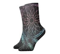 JDNFDR Doodle Rock Music - Calcetines de compresión de moda, calcetines de compresión acolchados de poliéster de alto rendimiento, para correr, atletismo, Atrapasueños con estrellas, Altoa única