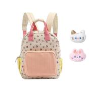 JDNFKG 1 Pieza De Mochila para Niños Y 2 Broches, Mochila con Estampado De Fresas, Linda Mochila, Lindo Broche De Felpa, Decoración De Bolsos.