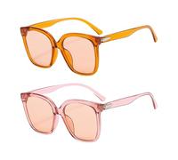 JDNFKG 2 Pares De Gafas De Sol Retro, Gafas De Sol De Moda Con Un Marco Grande, Accesorios Al Aire Libre Y Atuendos.