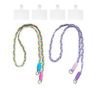 JDNFKG 2 Piezas De Cordón, 4 Piezas De Junta, Cordón Creativo De Moda, Cordón Trenzado para Teléfono Móvil, Accesorios para Teléfonos Móviles, Adecuados para Caminar Y Andar En Bicicleta.