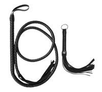 JDNFKG 2 Piezas De Látigo De Cuero PU Negro, Accesorios De rol, Accesorios De Estilo Dot, Accesorios De Disfraces, Suministros De Aderezo para Fiestas.