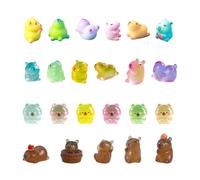 JDNFKG 23 Piezas De Adornos De Baño Capibara, Mini Muñecas Tridimensionales De Dibujos Animados, Lindos Accesorios Luminosos De Bricolaje, Decoraciones Interiores De Automóviles Pequeños.