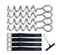 JDNH 4 estacas portátiles para trampolín, anclajes de tierra, espirales, estacas de tierra con correa, accesorios para trampolín, estaca para tienda de campaña