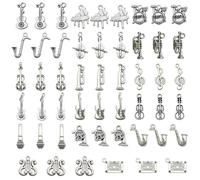 JDNH 51 dijes de violín de instrumento musical, retro, colgantes de instrumentos musicales para hacer joyas, aleación