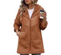 JDNH Abrigo con capucha acolchado resistente al viento para mujer, ponderosa parka de invierno con bolsillos, ropa de abrigo de felpa con capucha de invierno, abrigo cálido de arena, e, XXL