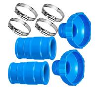 JDNH Adaptador de repuesto para manguera de piscina a prueba de fugas con abrazaderas de acero inoxidable, conexión segura para mantenimiento de natación, conector universal de manguera