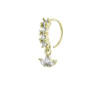 JDNH Anillos de nariz ajustables de cobre con diseños de flores y mariposas, circonitas, cómodos de llevar, anillos de nariz ajustables, H, como se describe, como se describe