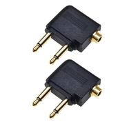 JDNH Auriculares de avión de bronce chapado en oro denso de 3,5 mm para conexión segura en teléfonos inteligentes, portátiles y dispositivos de viaje, enlace de sonido chapado en oro para viajes