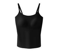 JDNH Camiseta sin mangas de lactancia con clip, para invierno, cálida, de nailon, costuras suaves, para maternidad, básica, térmica, chaleco de maternidad, Negro, XXL