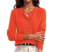 JDNH Cárdigan corto ligero de manga larga con botones para mujer, suéter de punto elástico suave, casual, cuello redondo, ropa de abrigo para mujer, Preguntas frecuentes:, XL