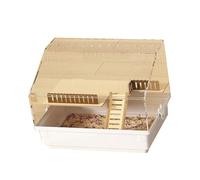 JDNH Casa multifuncional para hámster con base extraíble, diseños transparentes, jaula ventilada para mascotas, lugar de refugio para jerbos, jaula de hámster con escalera