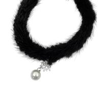 JDNH Collar de perlas de copo de nieve acentuado con plumas, ajuste cómodo, accesorio de cadena de clavícula para mujer, cómodo collar de moda, One Size, como se describe, como se describe