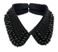 JDNH Collar de perlas de imitación adornado para mujer, elegante, con cuentas, gargantilla de solapa desmontable, accesorio de cuello de blusa, Perla
