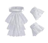 JDNH Collar isabelino ajustable, estilo gótico, elegante, victoriano, para eventos temáticos, elegante encaje, Set, Talla única