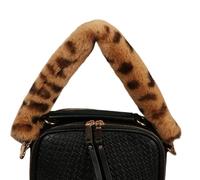 JDNH Correa para bolso de mano cubierta de felpa de 54 cm, cinturón de piel sintética con diseño de bloques de color para uso diario, varias asas de decoración de bolsos, Leopardo marrón con lunares