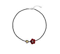 JDNH Delicado collar de cuentas de flores para niñas y mujeres, cadena galvanizada, resistente, regalo para fiesta de cumpleaños, elegante accesorio de collar de cuentas