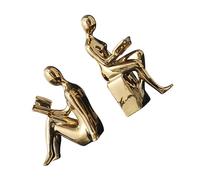 JDNH Estanterías abstractas modernas, estatuas para sala de estar o estudio, figuras de lectura de cerámica galvanizada, decoración moderna de estanterías