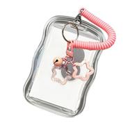 JDNH Funda transparente para tarjetas con soporte de cuerda de resorte para seguridad, funda de silicona resistente al agua para tarjetas de crédito Medicare, b, Talla única, Mass Beauty