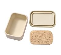 JDNH Jabonera con almohadilla de drenaje para camping, gimnasio, uso al aire libre, funda de silicona suave y flexible para artículos de tocador líquidos, contenedor de jabón