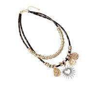 JDNH Joyería de cadena de corazón hueco, aleación resistente a la corrosión para un estilo versátil y versátil con colgante de corazón