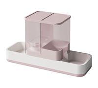 JDNH Juego de cuencos elevados para perros y gatos, botella de agua desmontable de metal, diseño que ahorra espacio, plato desmontable y botella de agua automática