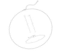 JDNH Juego de gargantilla de doble capa con perlas de imitación, cadena de clavícula, joyería para uso diario, regalo resistente a las alergias, talla única, como se describe, como se describe