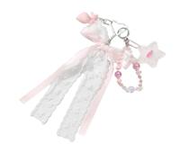 JDNH Llavero con marco de fotos con cuentas y lazos de malla para accesorios de bolsa, soporte de moda, decoración de bolsas de acrílico, llavero de fotos, B