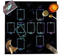 JDNH Mantel de adivinaciones con tarjeta de lectura, tarots de astrología, mantel de altares, accesorio de juego de mesa, mantel de mesa, decoración de pared