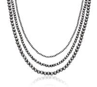 JDNH Navajo - Gargantilla de perlas grises vintage con cuentas de perlas grises, gargantilla de cadena de clavícula para niñas, joyería de moda, talla única, como se describe, como se describe