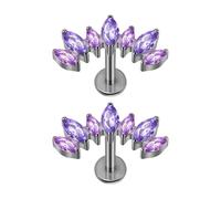 JDNH Pendientes curvados en forma de T con rosca interna para hueso del oído, joyería para cuerpo de aleación resistente, Piercing para la oreja con rosca roscada