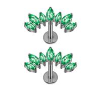 JDNH Pendientes curvados en forma de T con rosca interna para hueso del oído, joyería para cuerpo de aleación resistente, Piercing para la oreja con rosca roscada