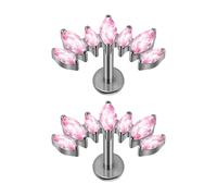 JDNH Pendientes curvados en forma de T con rosca interna para hueso del oído, joyería para cuerpo de aleación resistente, Piercing para la oreja con rosca roscada
