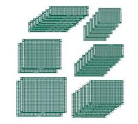 JDNH Placa de prototipado de fibra de vidrio de 32 unidades, preestañada, agujeros pasantes para reparación de PCB y desarrollo de IoT, placa de prototipado de PCB de fibra de vidrio