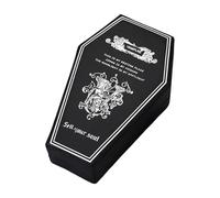 JDNH Terrifying Styles - Organizadores de joyas en forma de ataúd con múltiples compartimentos, materiales de poliuretano para viajes y decoración del hogar, joyero de poliuretano con divisores
