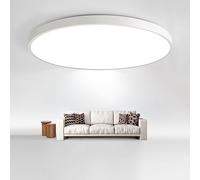JDONG 54W LED lámpara de techo plana redonda blanca Moderna lámpara de techo cálido 3000K para dormitorio oficina salón cocina sótano balcón Ø50CM