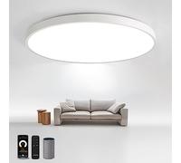 JDONG Lámpara de techo LED 54W regulable con mando a distancia 3000K-6500K Ultra delgada Ø50x4CM Lámpara de techo redonda plana compatible con Alexa Google Home Wifi Lámpara para salón dormitorio