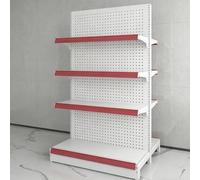 JDPYURV Estantería Tipo góndola Doble Cara para supermercado, Sistema metálico Profesional Ajustable para Tiendas y Retail, góndola Doble Cara Tienda(A-123 * 135cm/48.4 * 53.1in)