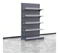 JDPYURV Estantería Tipo góndola para supermercado, Expositor metálico Profesional de una o Dos Caras, Sistema Modular Ajustable para Tiendas y Retail(Gray,A-123 * 160cm/48.4 * 63in)